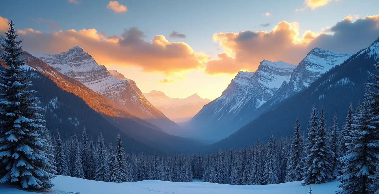 Comparaison visuelle de l'exposition solaire entre versant nord et sud en montagne